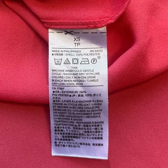 Banana Republic Watermelon Pink Crew Neck Short Sleeve Blouse - Size XS - Picture 10 of 11